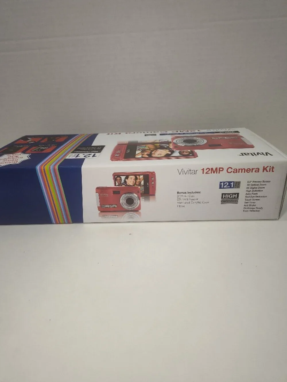 Vivitar ViviCam T328 12.1MP Digital Camera Kit Red Tested Complete New Battery